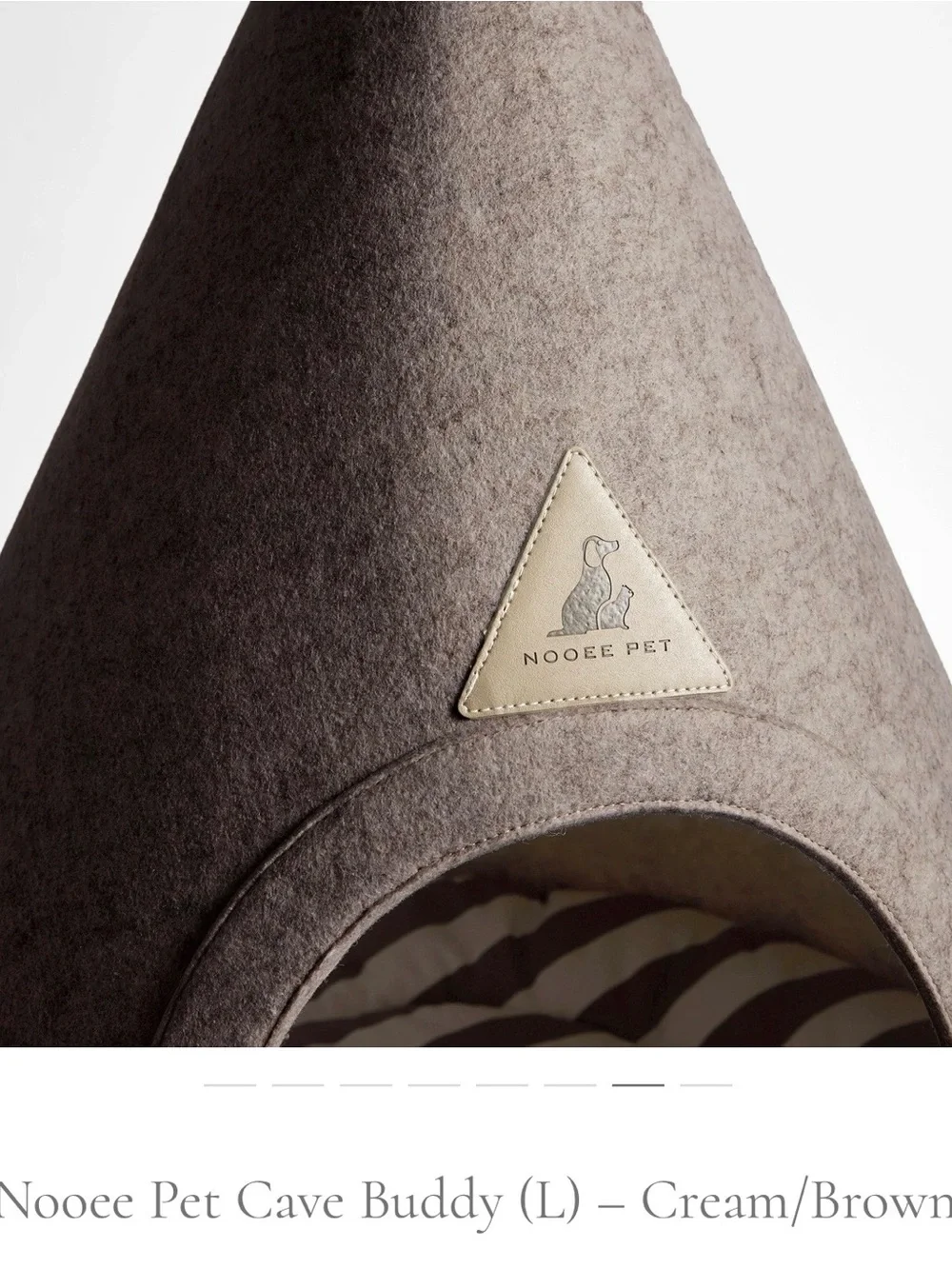 BRAND NEW, never used Cozy Brown Pet Teepee Bed - Modern Dog & Cat Hideaway